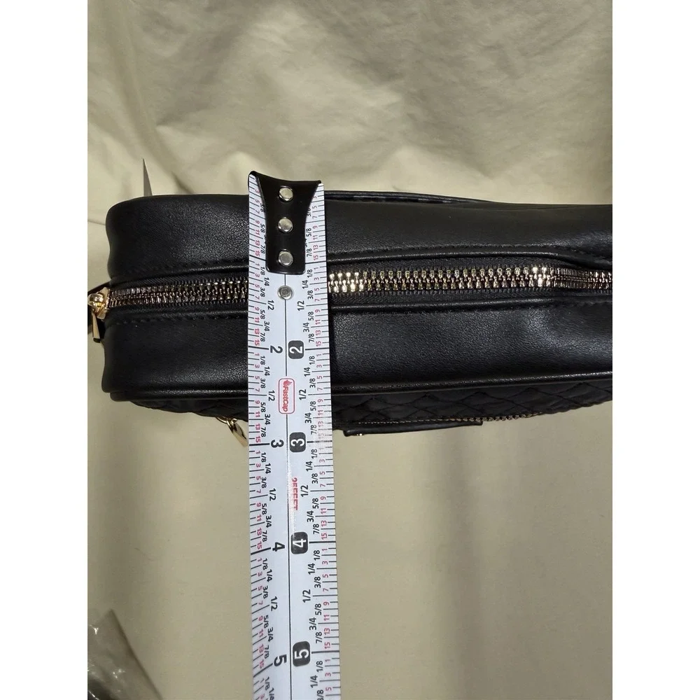 NWT London Fog Quilted 100th Anniversary Black Lexi Nylon Cross Body Purse/Bag